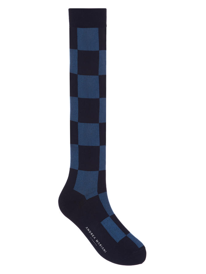 CALZINO LUNGO  RECTANGLE BLU & AZZURRO | Acquista Online Andrea Mariani Firenze